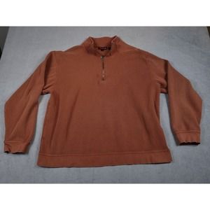 Wolverine Sweater Mens Large Brown Cotton Pullover 1/4 Zip Workwear Long Sleeve